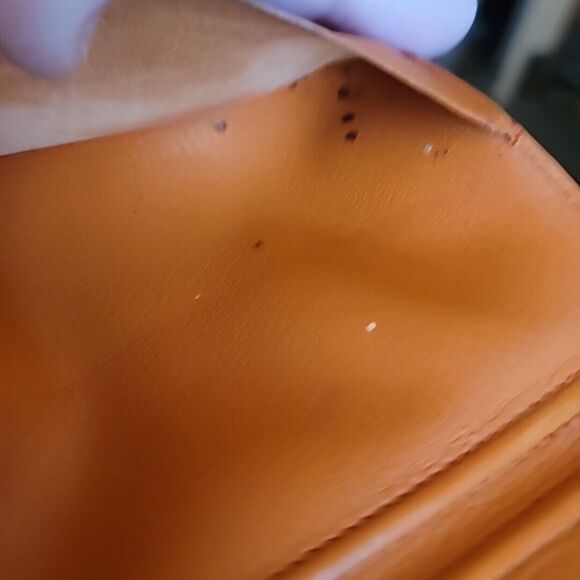 HERMÈS SMALL LEATHER AGENDA/NOTEPAD CASE BURNT ORANGE GOOD USED CONDITION - Picture 14 of 16